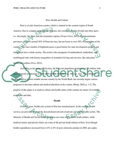 Peru: Issues on Health and Culture