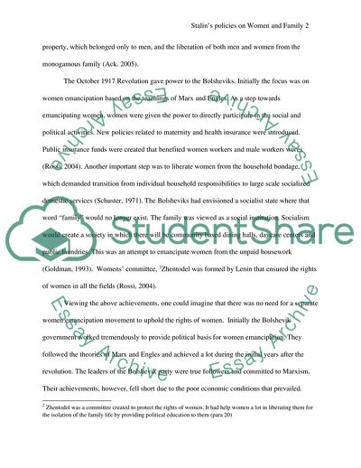 Stalins Policies on Women and Family