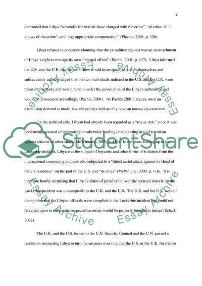 Criminal Justice Responses to Acts of International Terrorism - The Lockerbie Incident 1988