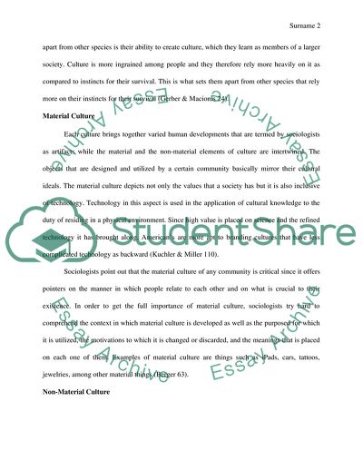 Material and Non-material Cultures