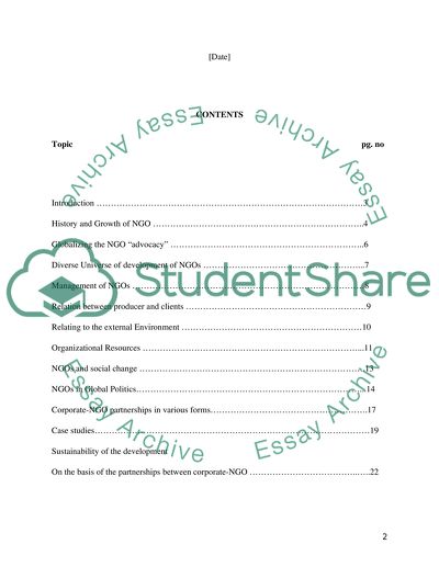 Corporate NGO Partnerships In Developing Countries