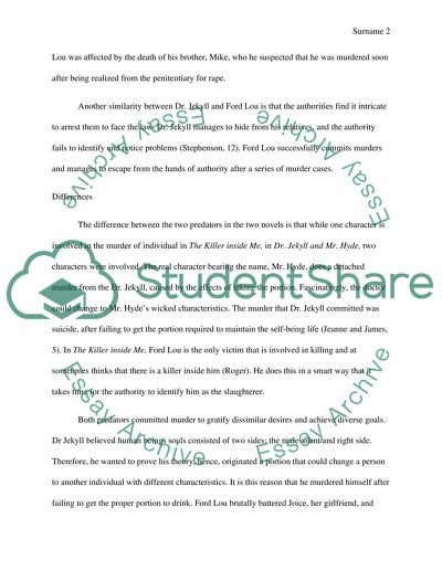 Predators in Dr. Jekyll and Mr. Hyde, and The Killer Inside Me