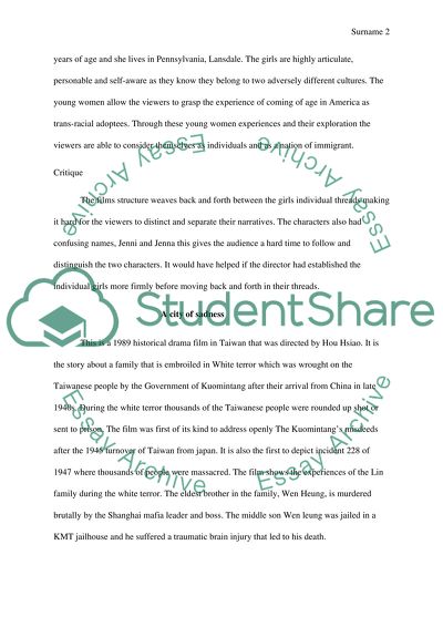 An analysis of the movie Somewhere between