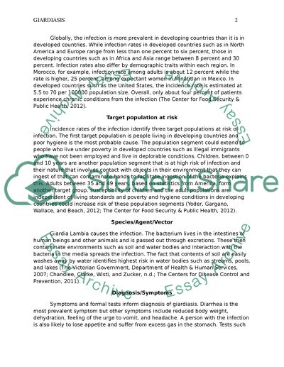 Epidemiology & Infectious Disease, Giardiasis
