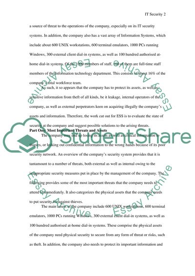 Enigma Security Services - Most Important Threats and Assets