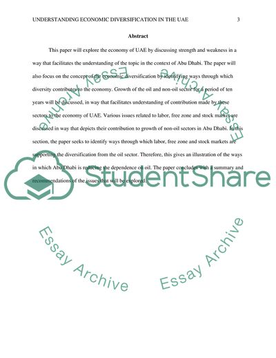 Understanding Economic Diversification in the UAE