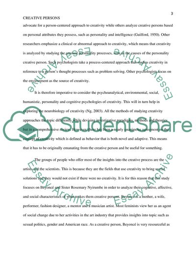 Cognitive and Social Characteristics of Selected Creative Persons