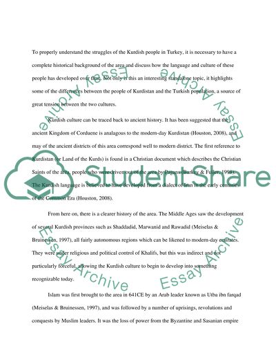 The Kurdish Struggle to Establish an Autonomous State within Turkey