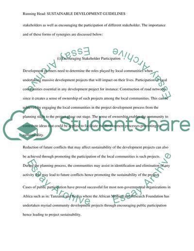 Sustainable Guidelines for Mozambique