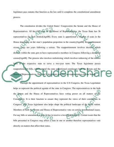 Roles and Function of the Texas Legislature