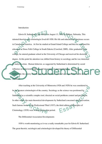 Edwin H. Sutherlands Differential Association