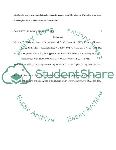 Conflict Research Perspectives: South Africa - The Anglo-Boer war