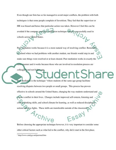 Conflict Resolution/Mediation Process