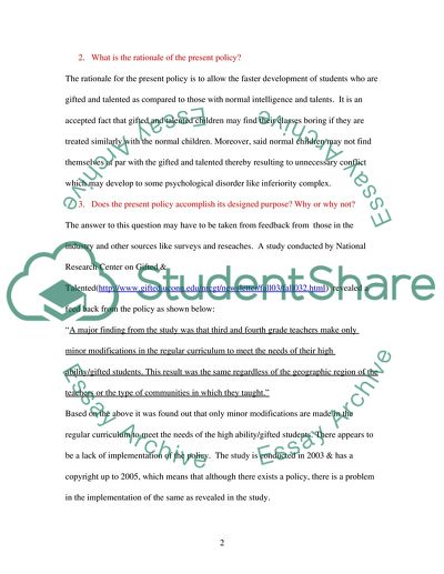 Critique or Develop a Policy Involving Collaborative Practices in Special Education Needs