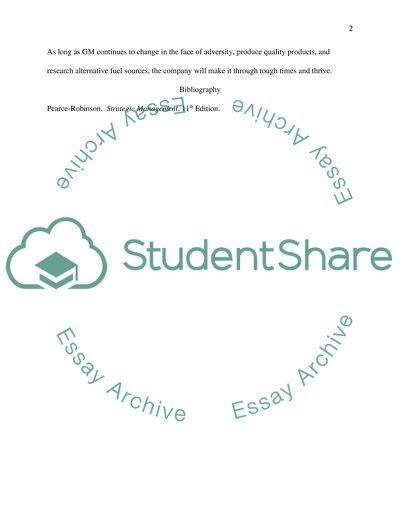 Strategic Management - General Motors