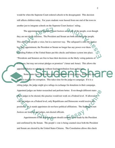 Appointing vs. Electing Judges to the Supreme Court