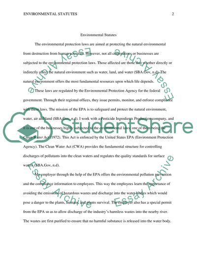 Environmental Statutes