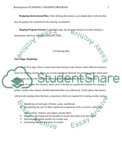 Planning a Training Program