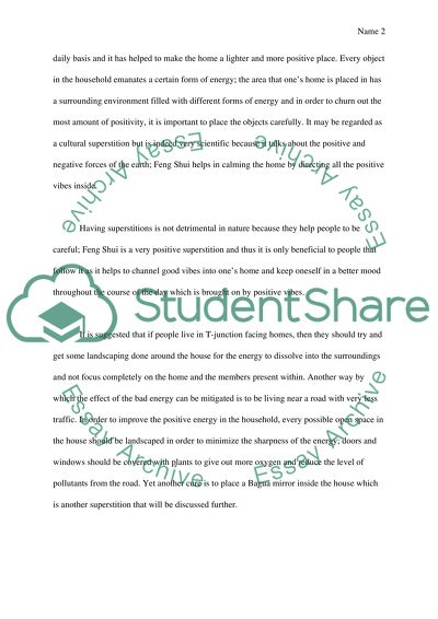 Do you Believe in Feng Shui