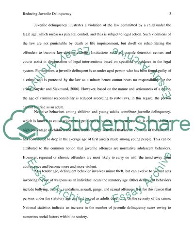 Reducing Juvenile delinquency