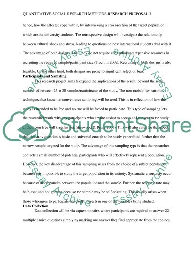 Quantitative Social Research Methods - Research Proposal