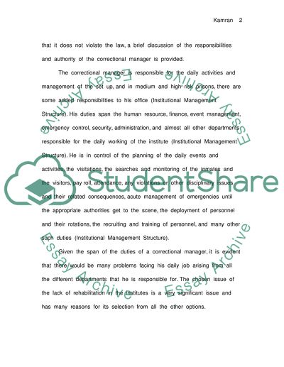 Correctional Management