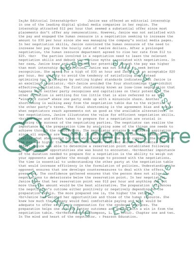 An Editorial Internship