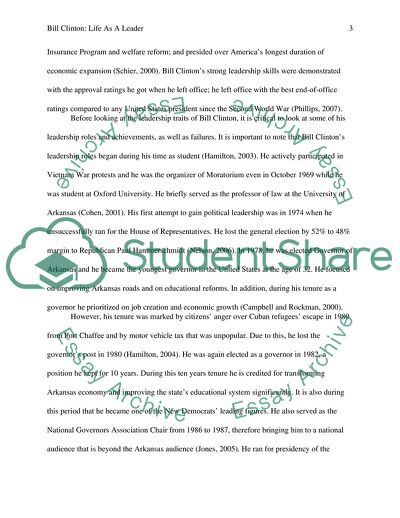 Bill Clinton Life as a Leader: Leadership Traits