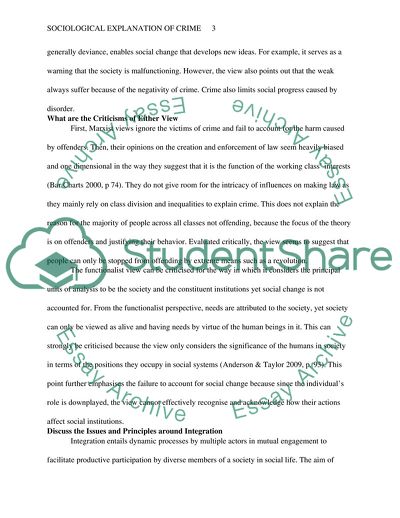 Socialogical Explanation of Crime