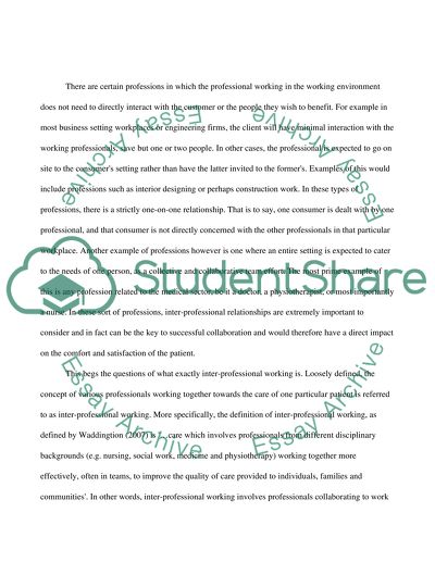 Dynamics of Inter-Professional Relationships