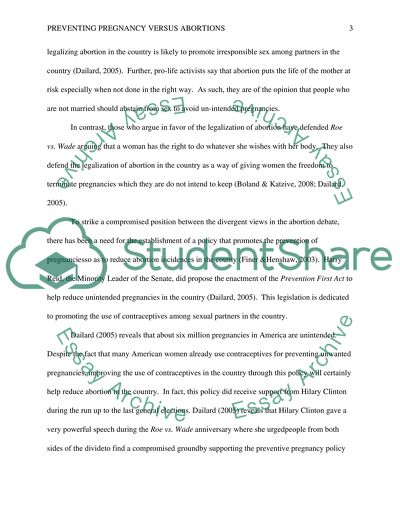 Preventive pregnancy versus abortions