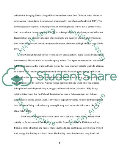 To What Extent did Britain Experience a Cultural Revolution in the 1960s