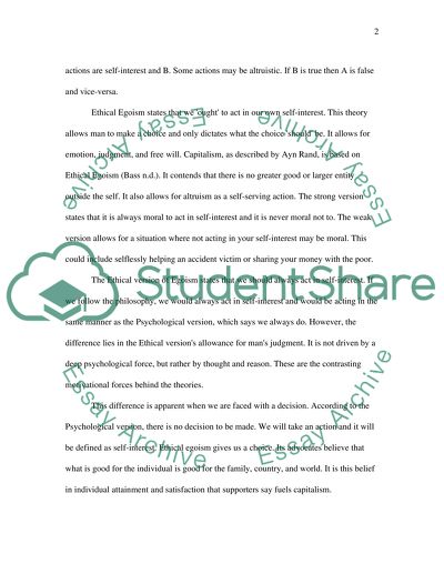 Ethical and Psychological Egoism