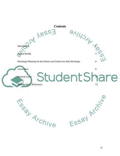 Discharge Planning for a Patient after Coronary Artery Bypass Graft Surgery