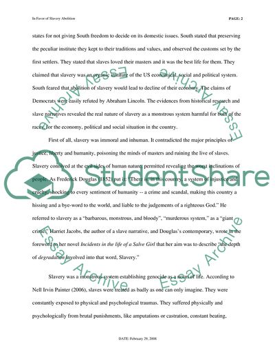 In Favor of Slavery Abolition