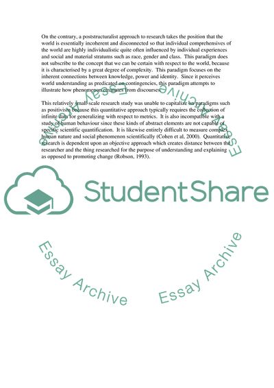 Positivism, Interpretivism and Post-Structuralism