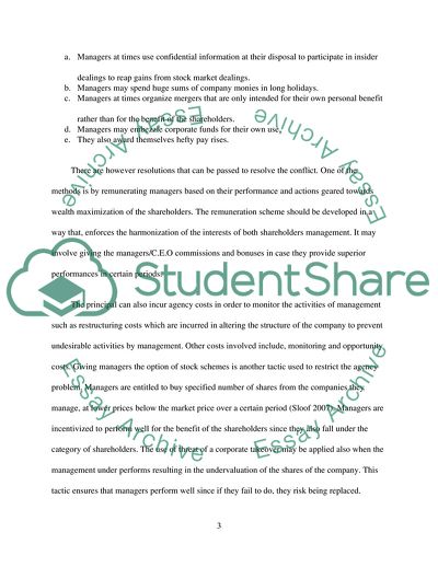 Strategic Management Thinking - Agency Theory