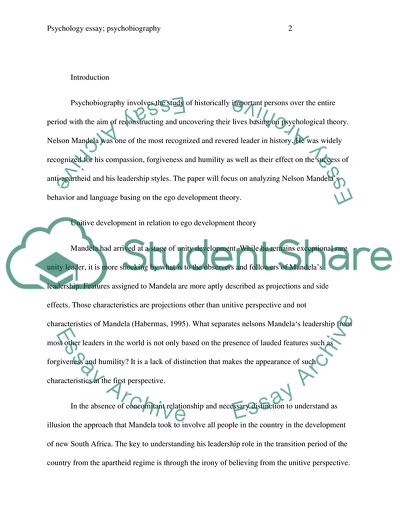Nelson Mandelas behavior and Language Basing on the Ego Development Theory