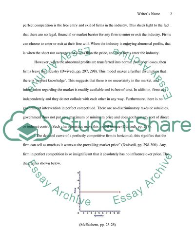 Research Paper on Perfect Competion