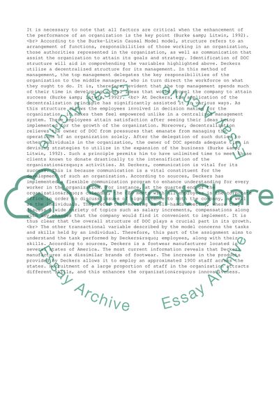 Key Transformation for Deckers Outdoor Corporation