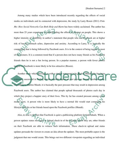 Facebook Users at a high risk of Depression