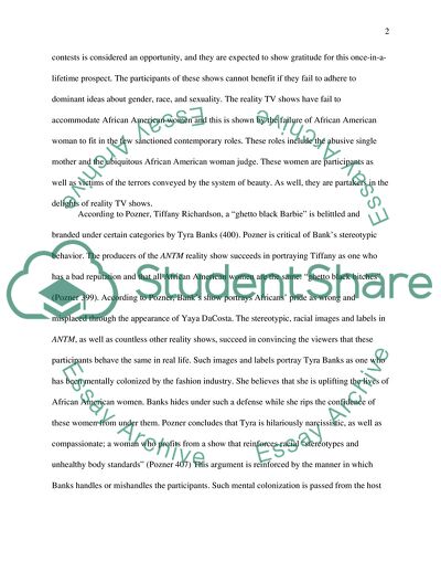 Stereotypic Facade on the Example of Americas Next Top Model