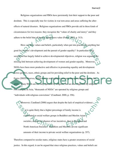 My English Class Essay Is Religion Bad For Womens Development And The Pursuit Of Gender Equality Argument Essay Topics For High School also Reflection Paper Essay Is Religion Bad For Womens Development And The Pursuit Of Gender Essay How To Write A Thesis For A Persuasive Essay