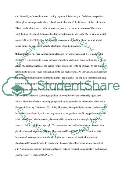 Is Multiculturalism consistent with liberalism