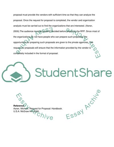 The Request for Proposal