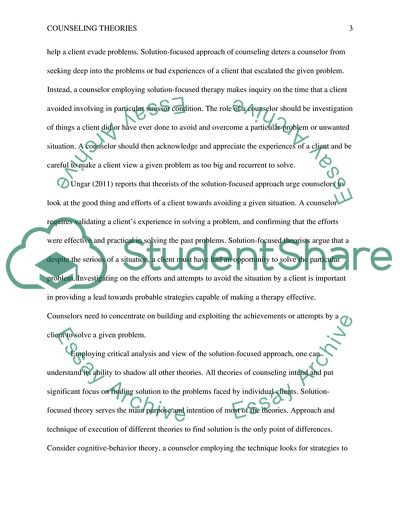 Counseling Theories: Plan Treatment Process for Clients