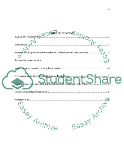 Over-education In the Ggaduate Labour Market Case Study Of UK Market