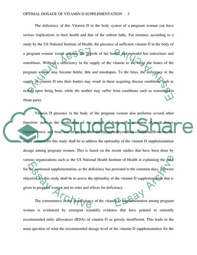 Optimal Dosage of Vitamin D Supplementation Necessary for Pregnant Women