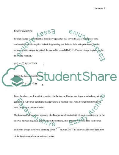 Features of the Fourier Transform
