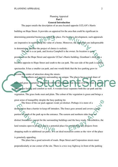 Planning Appraisal for Businesses